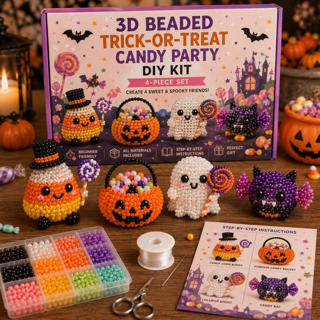 Halloween Beaded Craft Friends Kit - DIY Beading Ornament Set