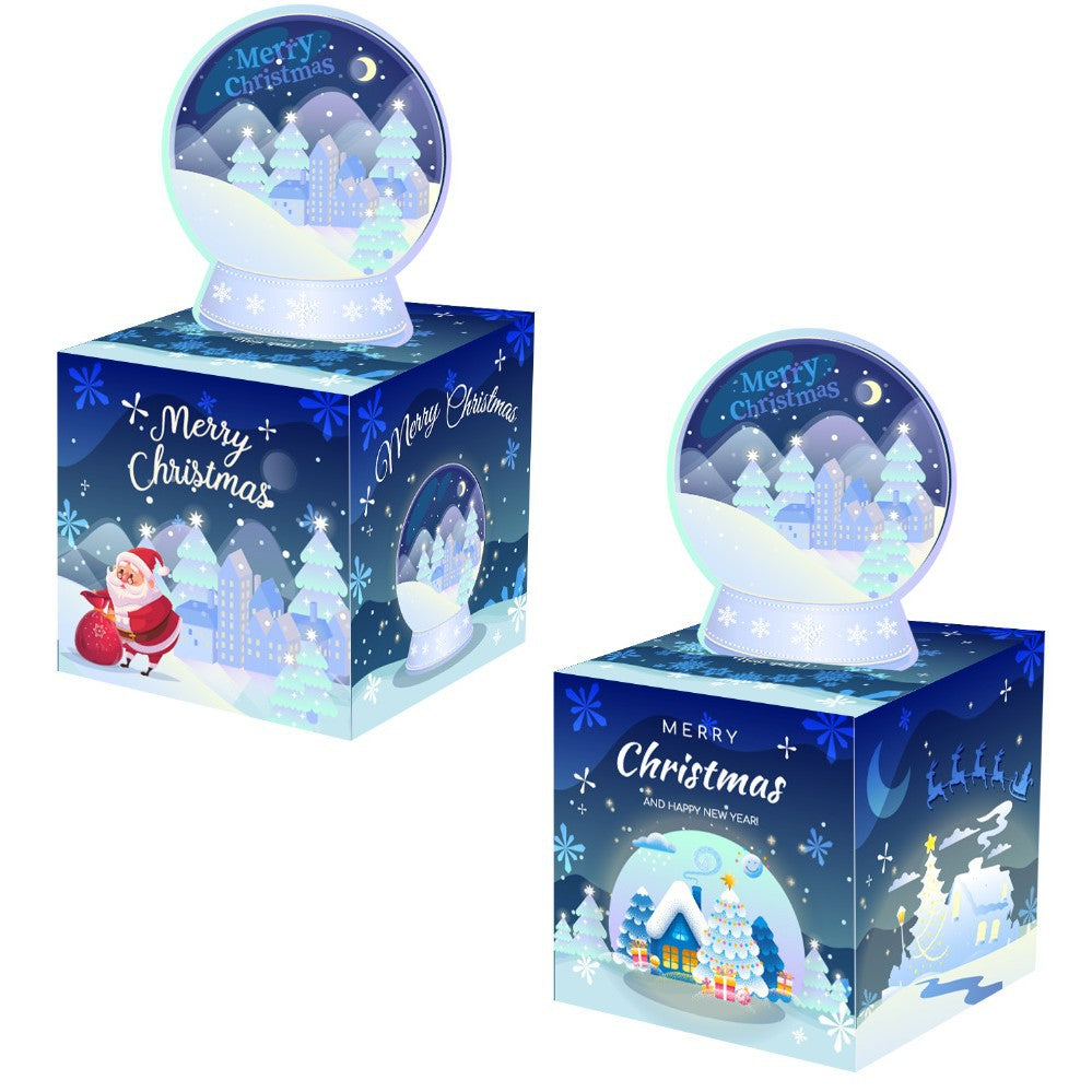 Christmas Money Pull Gift Box - Holiday Party Surprise Cash Box Decoration - BlueWinter WonderlandCrystal Ball64