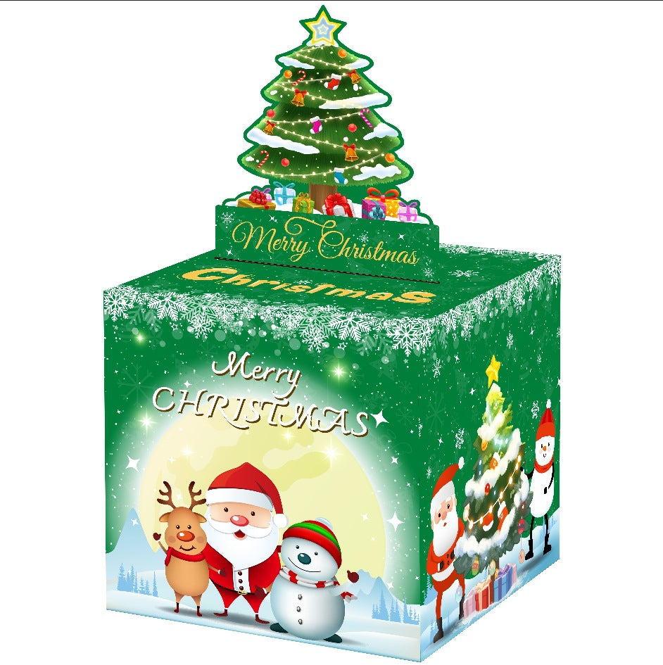 Christmas Money Pull Gift Box - Holiday Party Surprise Cash Box Decoration - GreenChristmas Tree43
