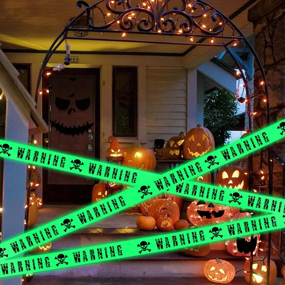 Halloween Glow-in-the-Dark Warning Tape Fluorescent Strip Decorative Caution Tape
