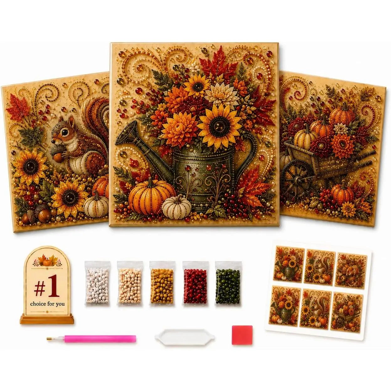 Halloween Diamond Painting Kits Autumn Pearl Painting Kit - Pearl Art Diy Kits for Adults Autumn (Pumpkin) | 12 * 12-inch Beginner-Friendly Crafting with Selected Fall Scenes, a Relaxing DIY Project for Sparkling Autumn Artwork