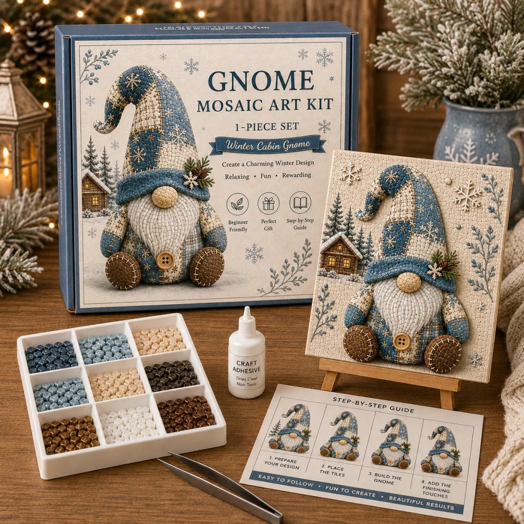 DIY Christmas Gnome Mosaic Art Kit for Decorating