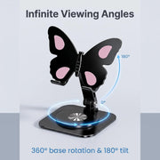Compact folding phone stand aluminum – 360° adjustable portable mount for desk and travel