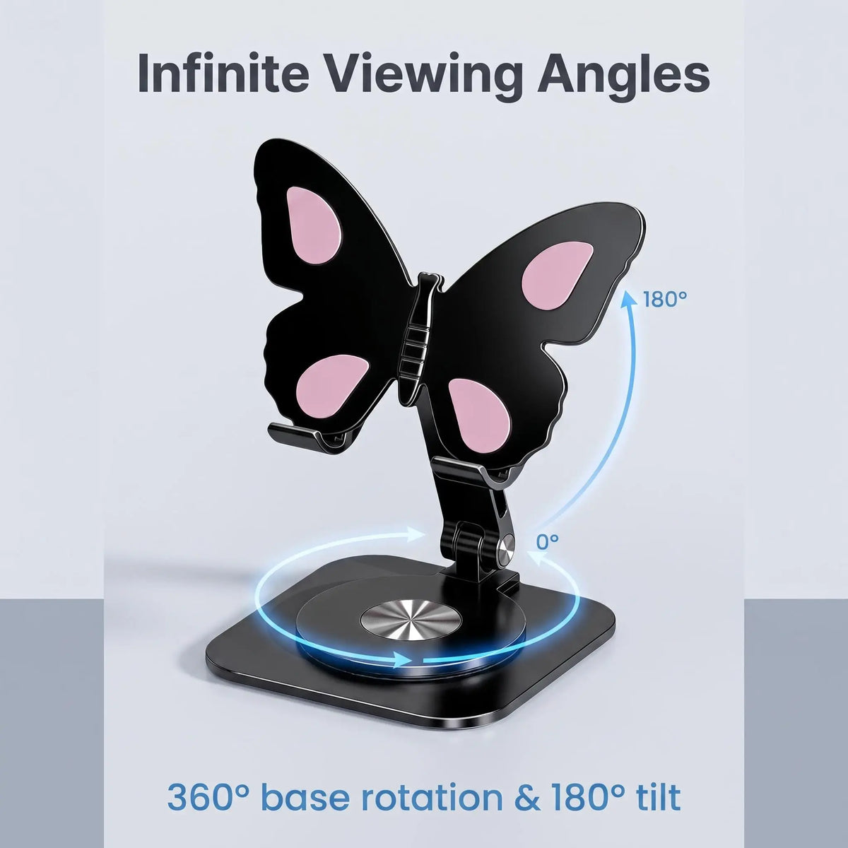 Compact folding phone stand aluminum – 360° adjustable portable mount for desk and travel