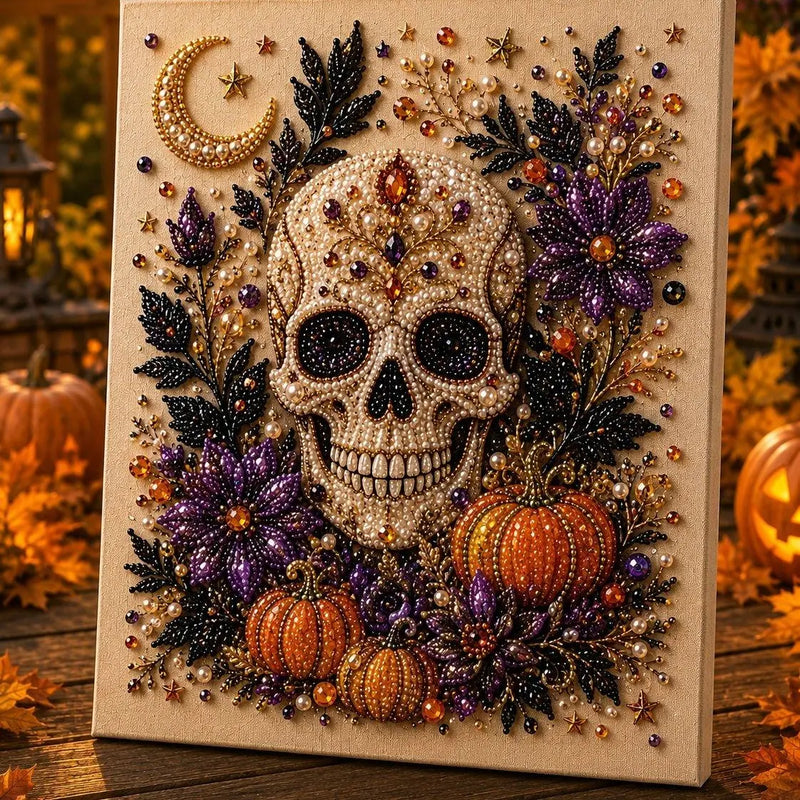 Halloween Pearl Diamond Painting Kit – Spooky 3D DIY Art w/ Artboard